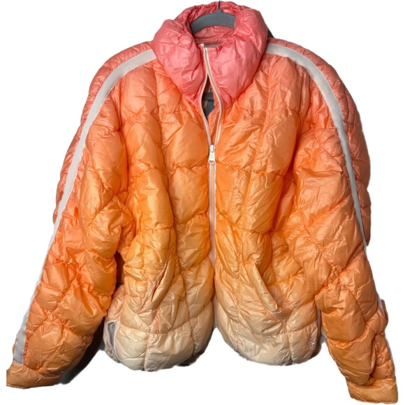 NWT FREE PEOPLE Scrunchy Glossy Printed Pippa Packable Puffer Jacket $228 SMALL - Picture 6 of 8